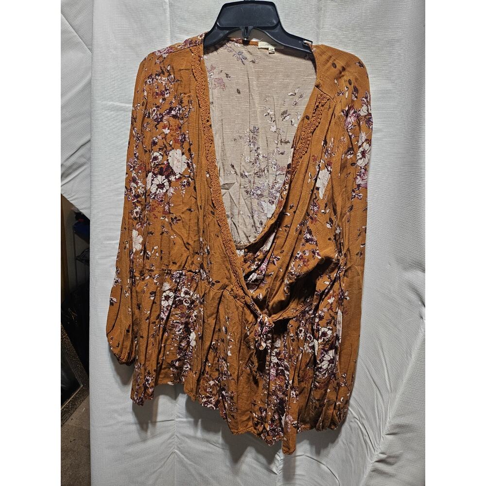Maurices Floral Wrap Blouse - Size 3X